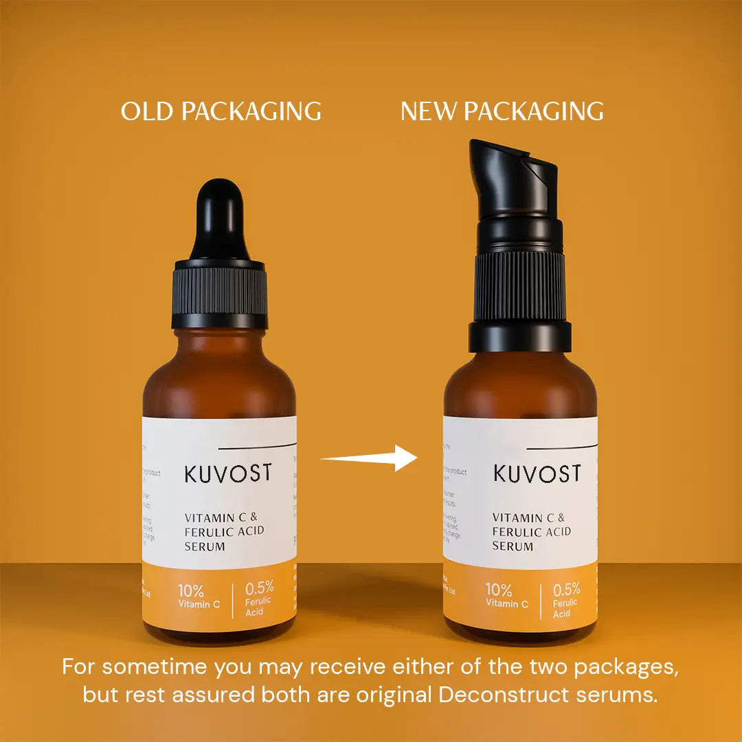 Kuvost® Vitamin C Serum For Face - 10% Vitamin C + 0.5 % Ferulic Acid