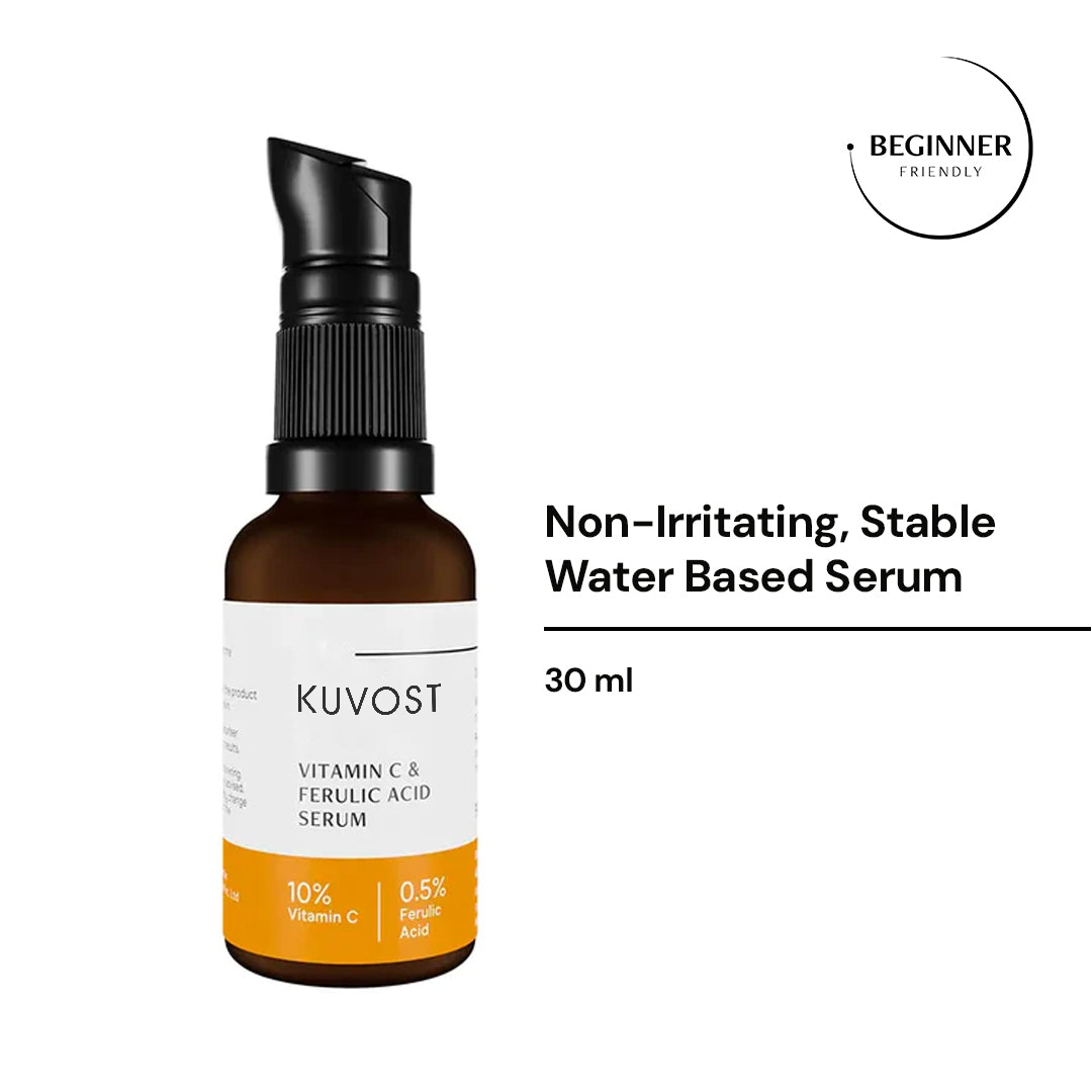 Kuvost® Vitamin C Serum For Face - 10% Vitamin C + 0.5 % Ferulic Acid