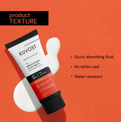 Fluid Brightening Sunscreen with spf 50+ - Prevents Tanning & Provides a Brightening effect